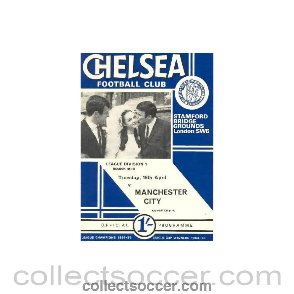 1968 - Chelsea v Manchester City official programme 16/04/1968 - Collect Soccer