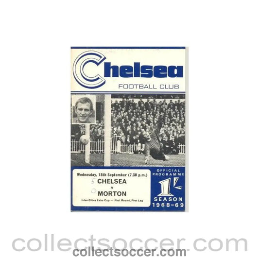 1968 - Chelsea v Morton official programme 18/09/1968,