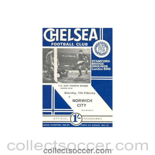 1968 - Chelsea v Norwich City official programme 17/02/1968