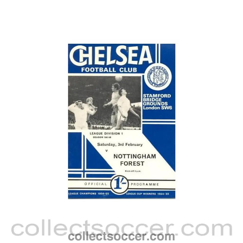 1968 - Chelsea v Nottingham Forest official programme 03/02/1968 - Collect Soccer