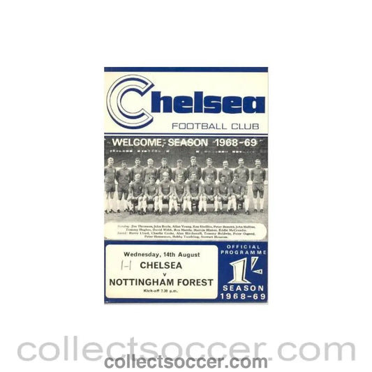 1968 - Chelsea v Nottingham Forest official programme 14/08/1968 Football League