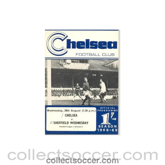 1968 - Chelsea v Sheffield Wednesday official programme 28/08/1968
