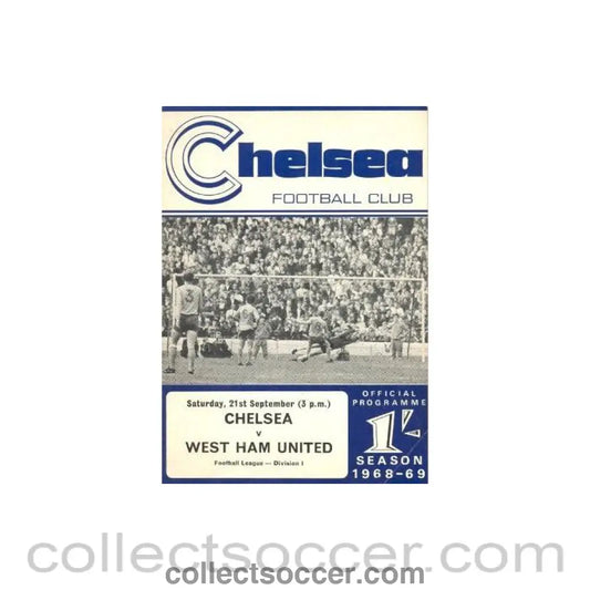 1968 - Chelsea v West Ham United official programme 21/09/1968