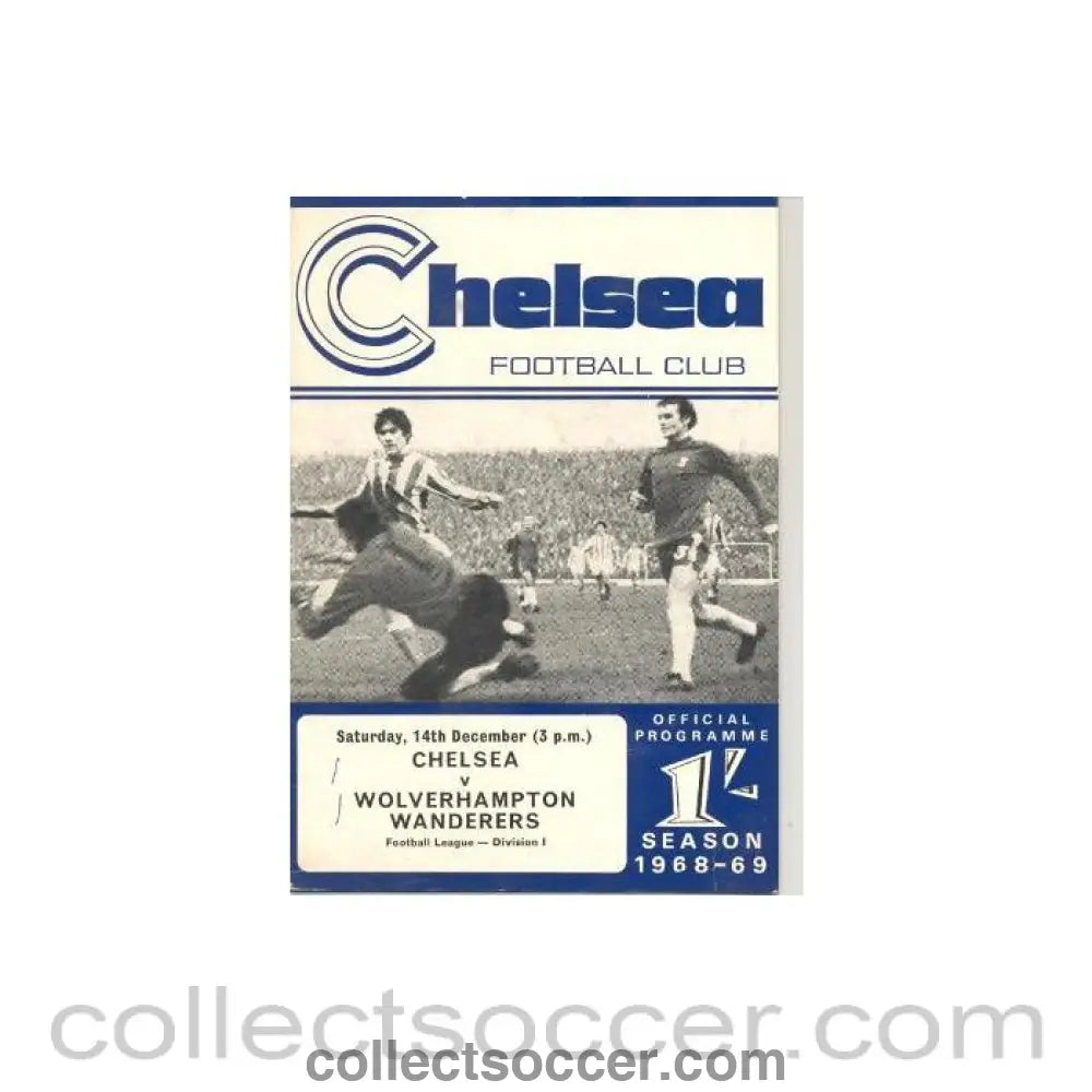1968 - Chelsea v Wolverhampton Wanderers official programme 14/12/1968