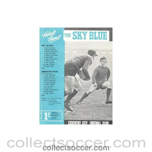 1968 - Coventry City v Manchester United official programme 16/03/1968 Football League - Collect Soccer