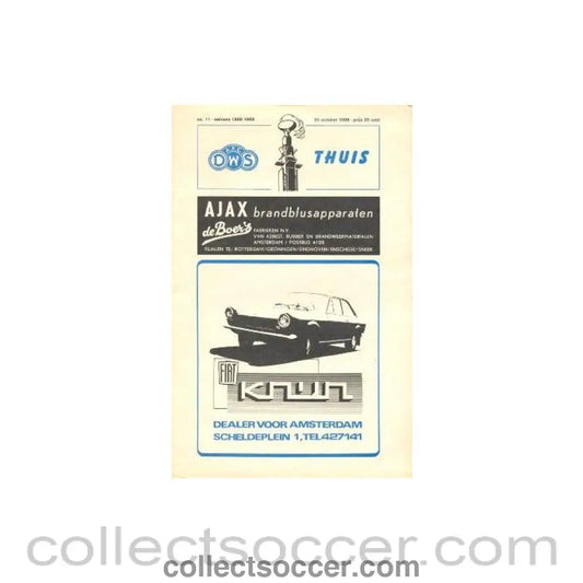 1968 - DWS v Chelsea official programme 30/10/1968