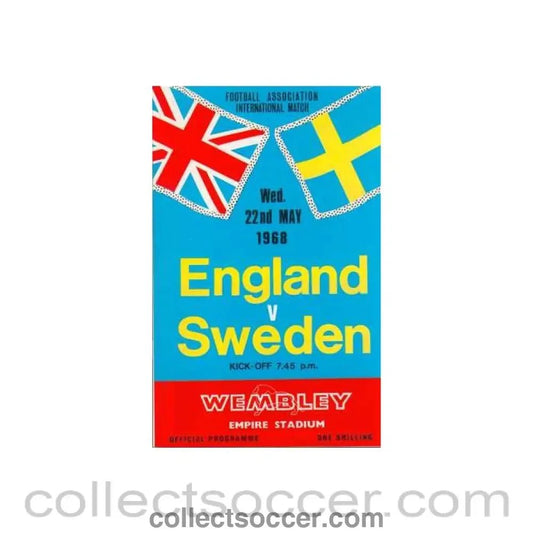 1968 England V Sweden Programme 22/05/1968 - Collect Soccer