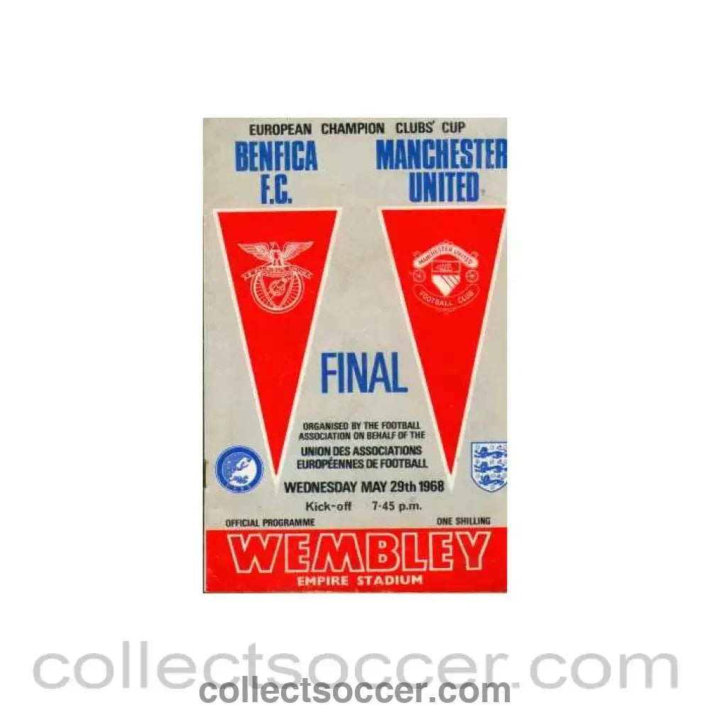1968 European Cup Final Benfica v Manchester United Official Programme