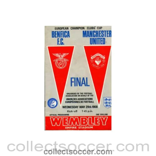 1968 European Cup Final Benfica v Manchester United Official Programme