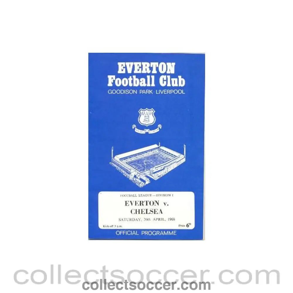1968 - Everton vChelsea official programme 20/04/1968 - Collect Soccer