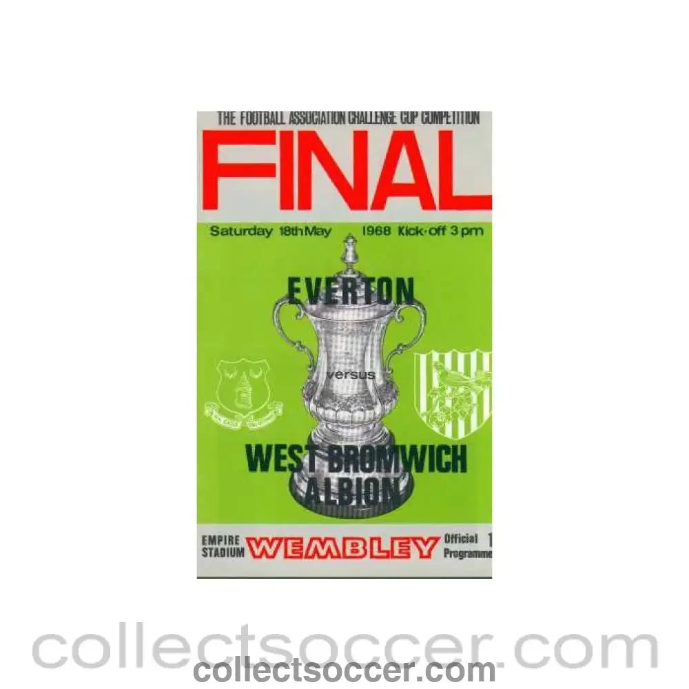 1968 FA Cup Final Programme Everton v West Bromwich Albion