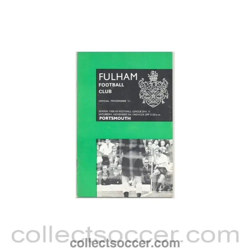 1968 - Fulham v Portsmouth official programme 09/11/1968 - Collect Soccer