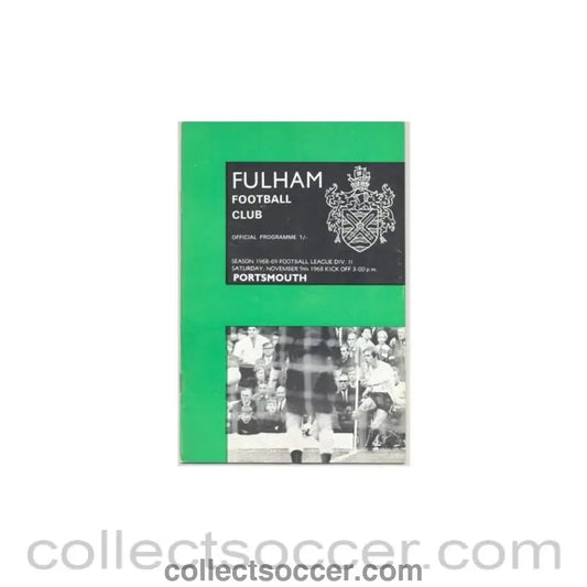 1968 - Fulham v Portsmouth official programme 09/11/1968 - Collect Soccer