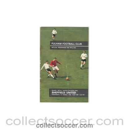 1968 - Fulham v Sheffield United official programme 13/03/1968 - Collect Soccer