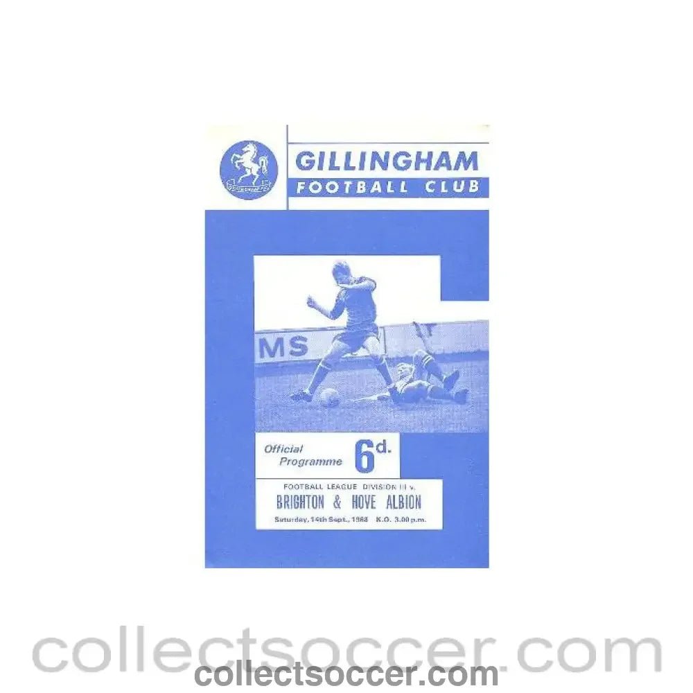 1968 - Gillingham v Brighton & Hove Albion 14/09/1968 - Collect Soccer