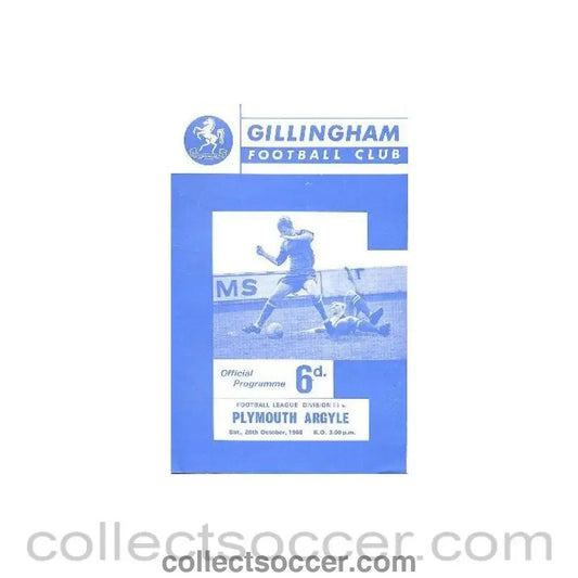 1968 - Gillingham v Plymouth official programme 26/10/1968 - Collect Soccer