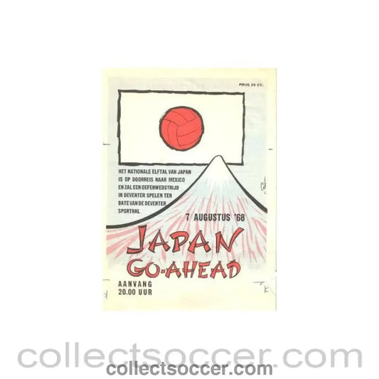 1968 Go - Ahead v Japan official programme 07/08/1968 - Collect Soccer
