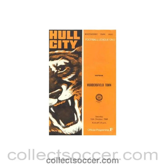1968 - Hull City v Huddersfield Town official programme 12/10/1968 Football League Cup - Collect Soccer