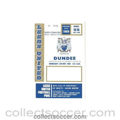1968 - Leeds United v Dundee official programme 15/05/1968 - Collect Soccer