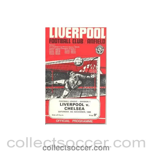 1968 - Liverpool v Chelsea official programme 09/11/1968 - Collect Soccer
