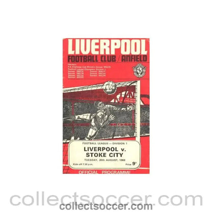1968 - Liverpool v Stoke City official programme 20/08/1968 - Collect Soccer