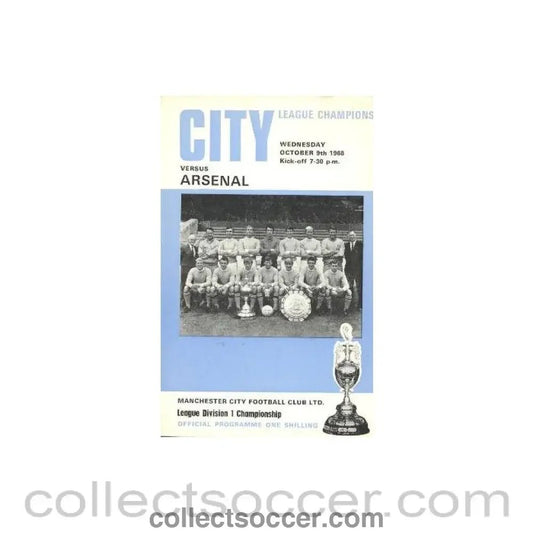1968 - Manchester City v Arsenal official programme 09/10/1968 Football League - Collect Soccer