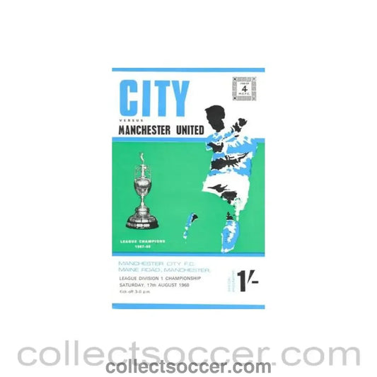 1968 - Manchester City v Manchester United official programme 17/08/1968 Football League - Collect Soccer