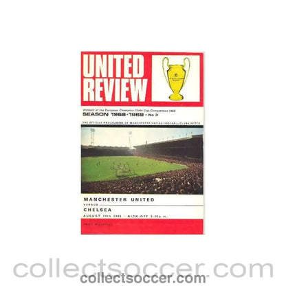 1968 - Manchester United v Chelsea official programme 24/08/1968 Football League - Collect Soccer