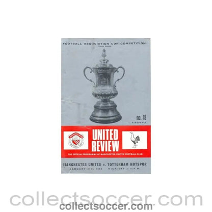 1968 - Manchester United v Tottenham Hotspur official programme 27/01/1968 - Collect Soccer