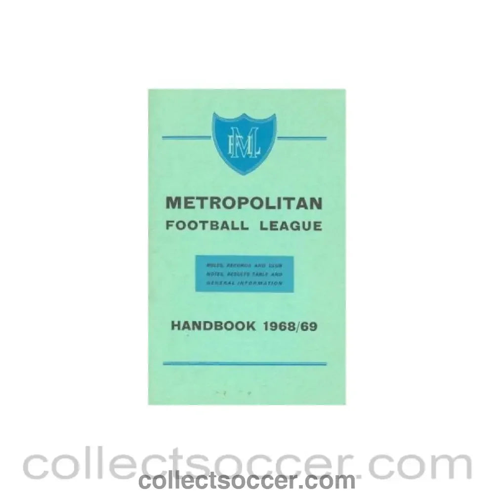 1968 - Metropolitan Football League Handbook of season 1968-1969