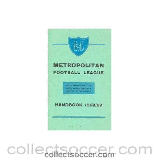 1968 - Metropolitan Football League Handbook of season 1968 - 1969 - Collect Soccer
