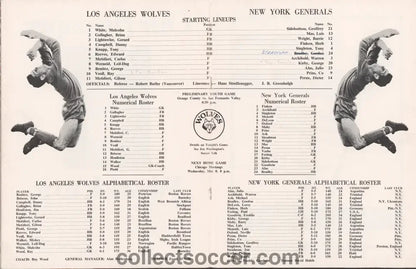 1968 New York Generals v Los Angeles Wolves (Wolverhampton Wanderers) Official Programme - Collect Soccer