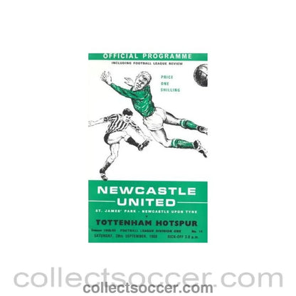 1968 - Newcastle United v Tottenham Hotspur official programme 28/09/1968 Football League - Collect Soccer