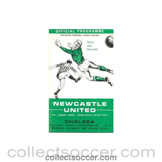 1968 - Newcastle United vChelsea official programme 21/08/1968