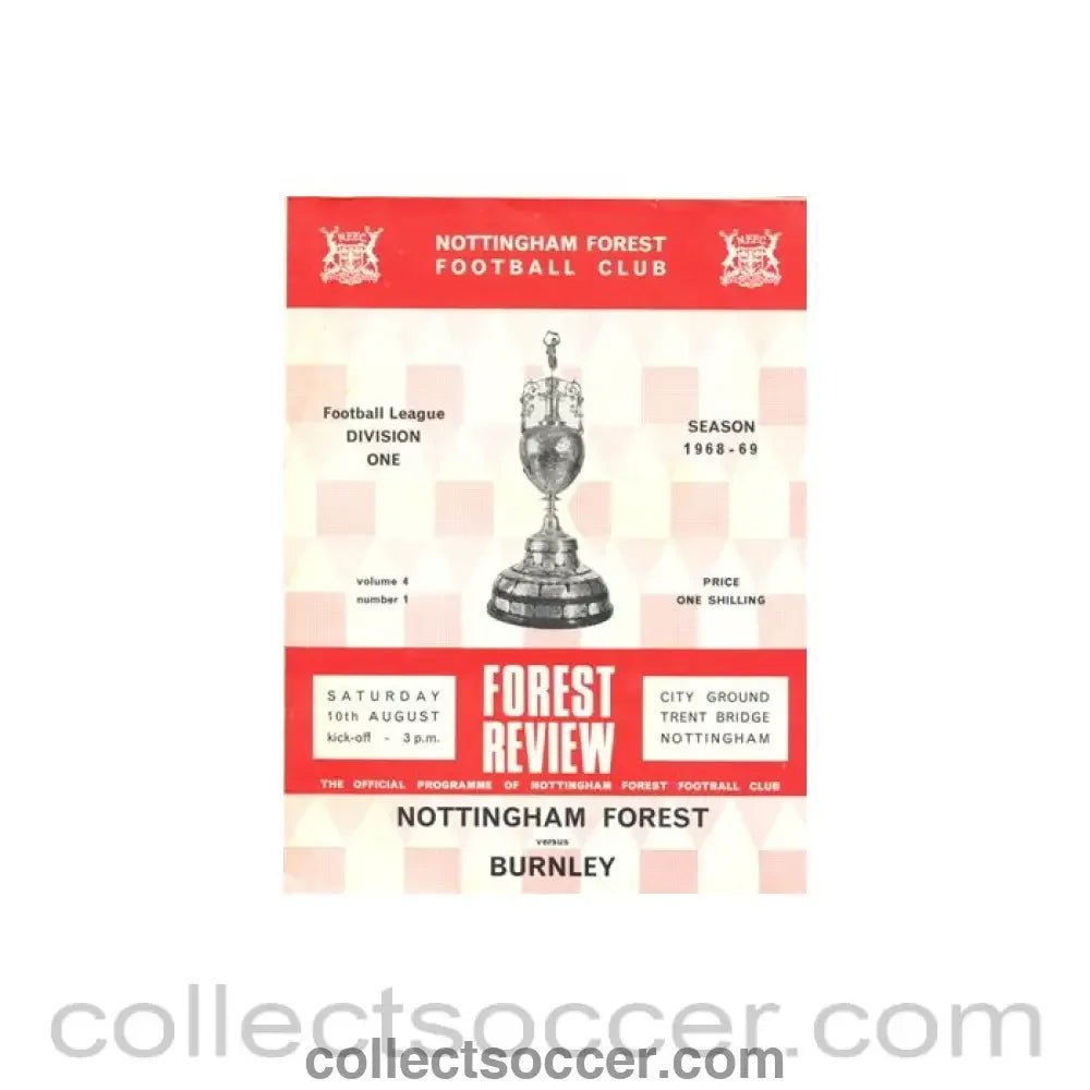 1968 - Nottingham Forest v Burnley official programme 10/08/1968 - Collect Soccer