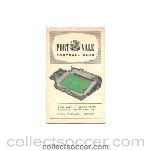 1968 - Port Vale v Halifax official programme 19/10/1968 - Collect Soccer