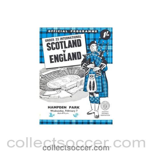 1968 Scotland v England official programme 07/02/1968 U23 - Collect Soccer