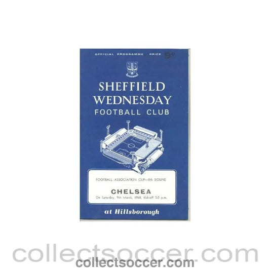 1968 - Sheffield Wednesday vChelsea official programme 09/03/1968