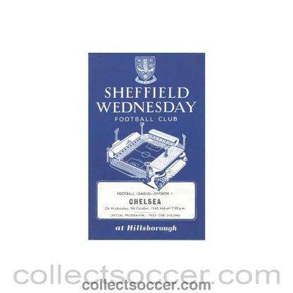1968 - Sheffield Wednesday vChelsea official programme 09/10/1968 - Collect Soccer