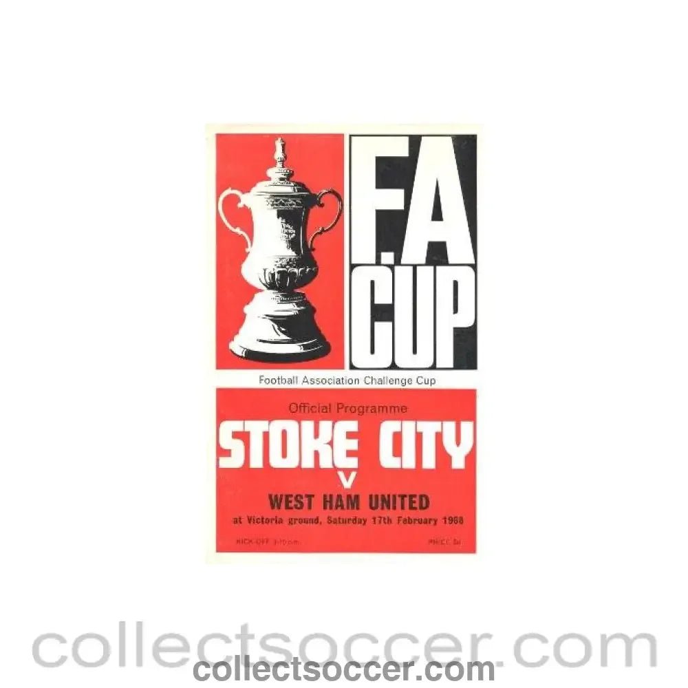 1968 - Stoke City v West Ham United official programme 17/02/1968 - Collect Soccer