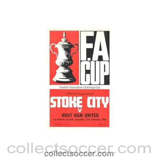 1968 - Stoke City v West Ham United official programme 17/02/1968 - Collect Soccer