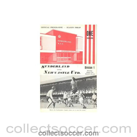 1968 - Sunderland v Newcastle United official programme 31/08/1968 Football League - Collect Soccer