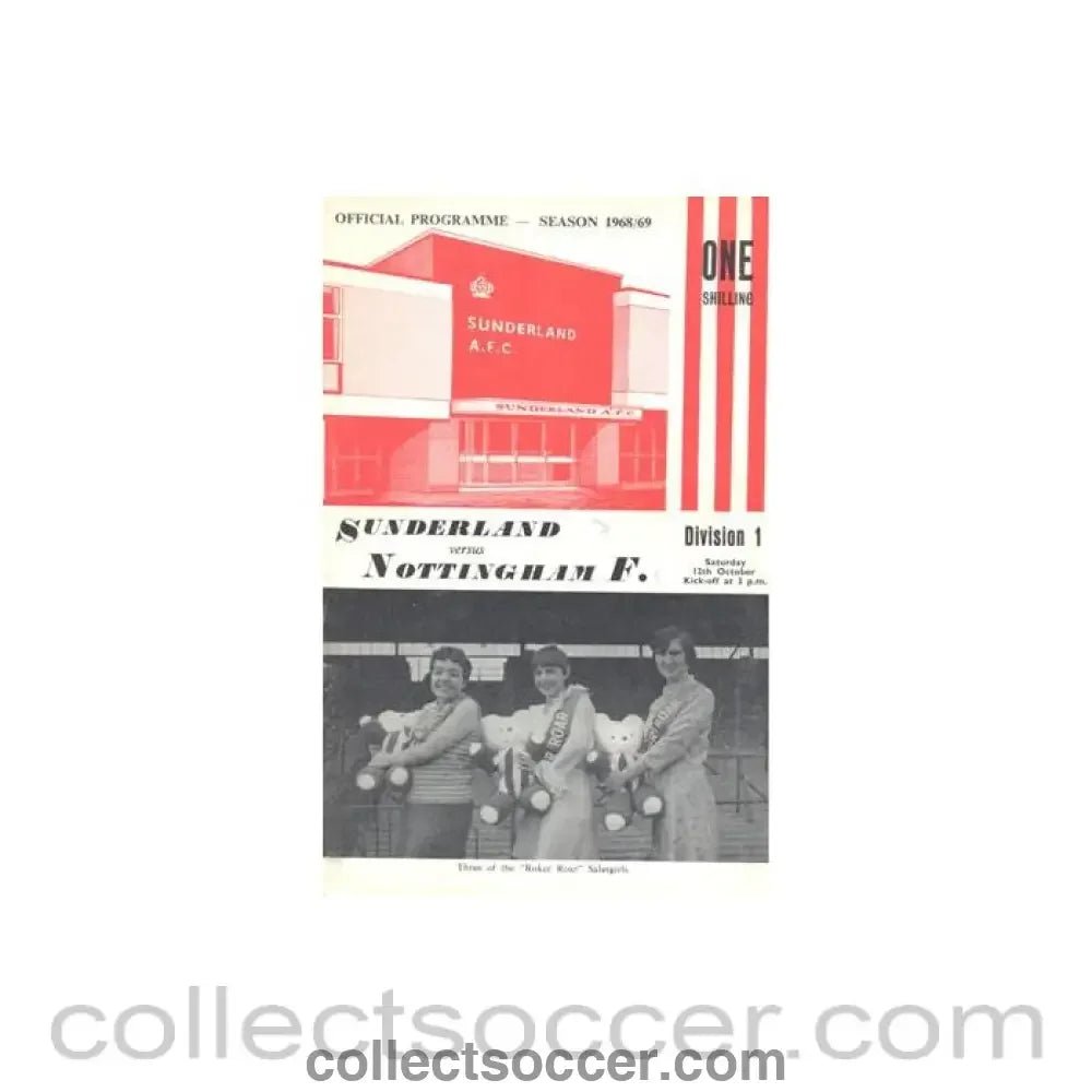 1968 - Sunderland v Nottingham Forest official programme 12/10/1968 Football League - Collect Soccer
