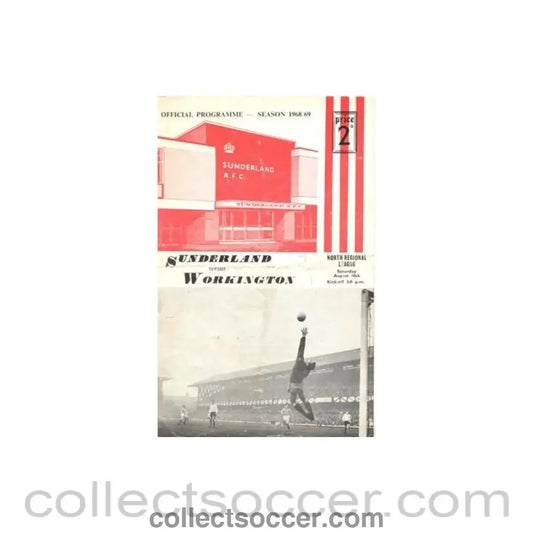 1968 - Sunderland v Workington official programme 10/08/1968 North Regional League - Collect Soccer