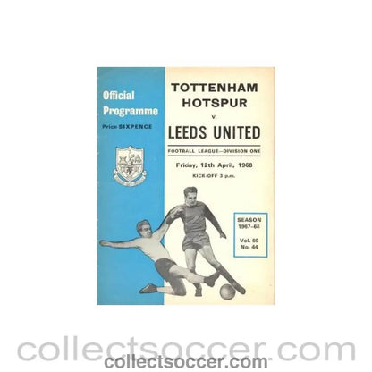 1968 - Tottenham Hotspur v Leeds United official programme 12/04/1968 - Collect Soccer