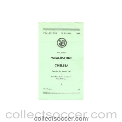 1968 - Wealdstone vChelsea official programme 03/08/1968