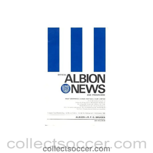 1968 - West Bromwich Albion v Bruges official programme 02/10/1968 - Collect Soccer