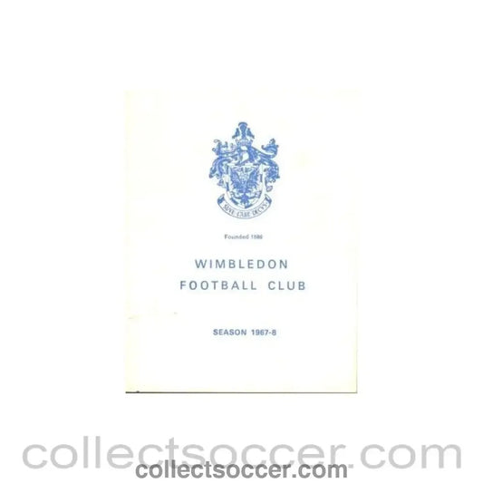 1968 - Wimbledon v Barnet official programme 11/05/1968 - Collect Soccer