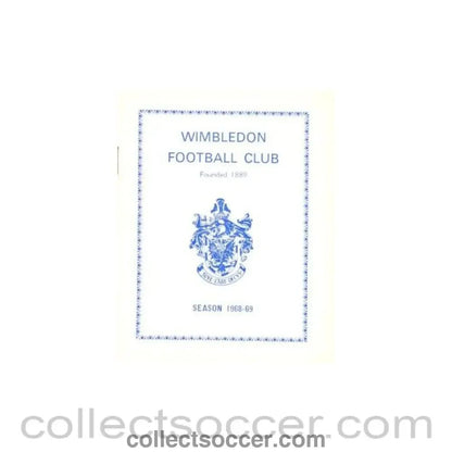1968 - Wimbledon v Cambridge United official programme 09/11/1968 - Collect Soccer
