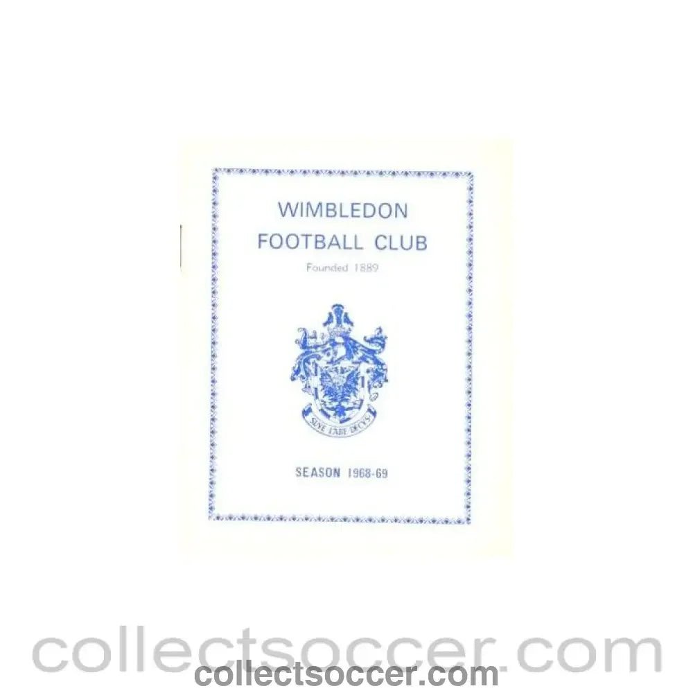 1968 - Wimbledon v Cambridge United official programme 09/11/1968 - Collect Soccer